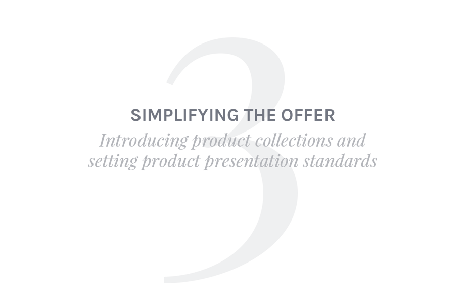 Simplifying the offer: Introducing product collections and setting product presentation standards
