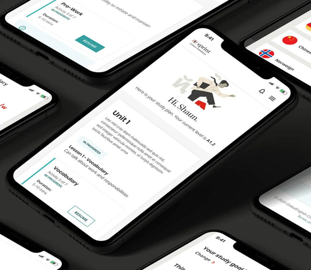 Product UI showing a study plan summary