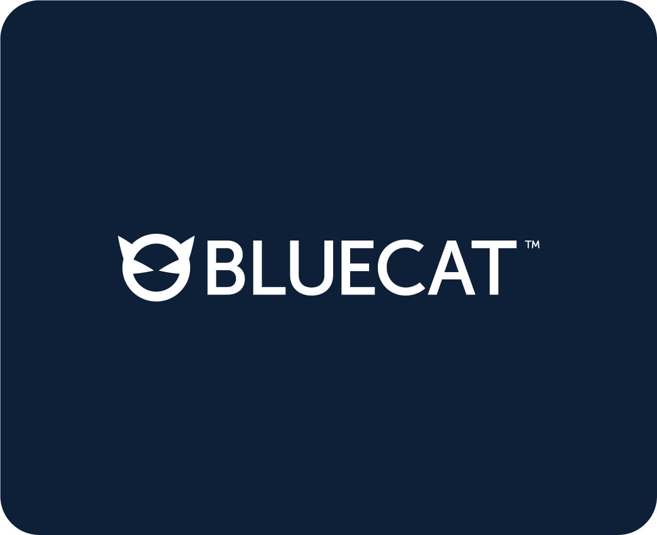 Withe BlueCat logo on a blue background